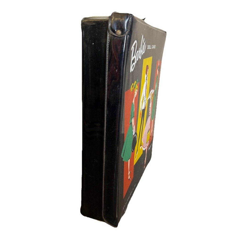 Vintage Barbie BLACK 1961 PONYTAIL Doll Case With Beige Interior Made By Mattel - Picture 4 of 14